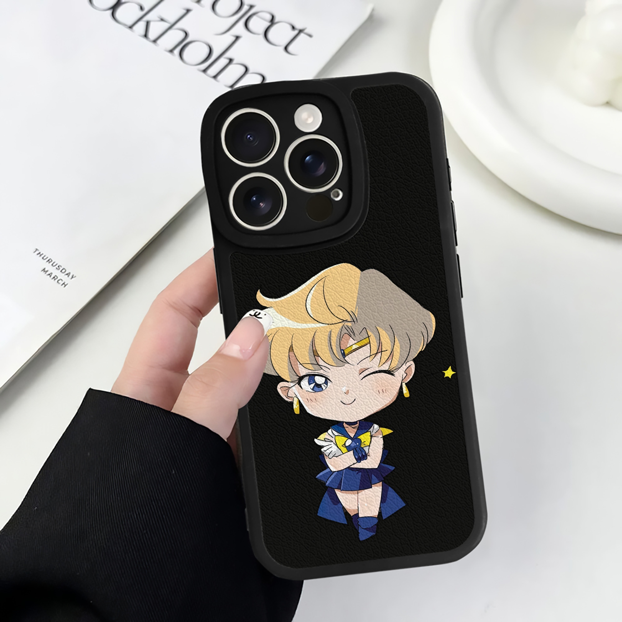 （画像用） 美少女戦士セーラームーン 天王はるか Sailor Moon Tenoh Haruka 【iPhone 16シリーズ対応】シリコンスマホケース（レザー調） 材質：シリコン